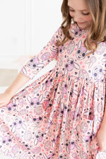 Mila & Rose - Peace & Bunnies 3/4 Sleeve Pocket Twirl Dress