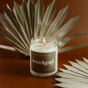 Weekend Soy Candle - Clear Jar - Olive Green - 9 oz