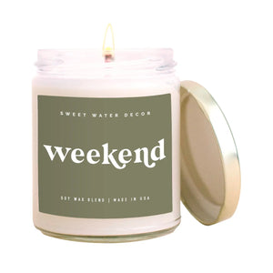 Weekend Soy Candle - Clear Jar - Olive Green - 9 oz