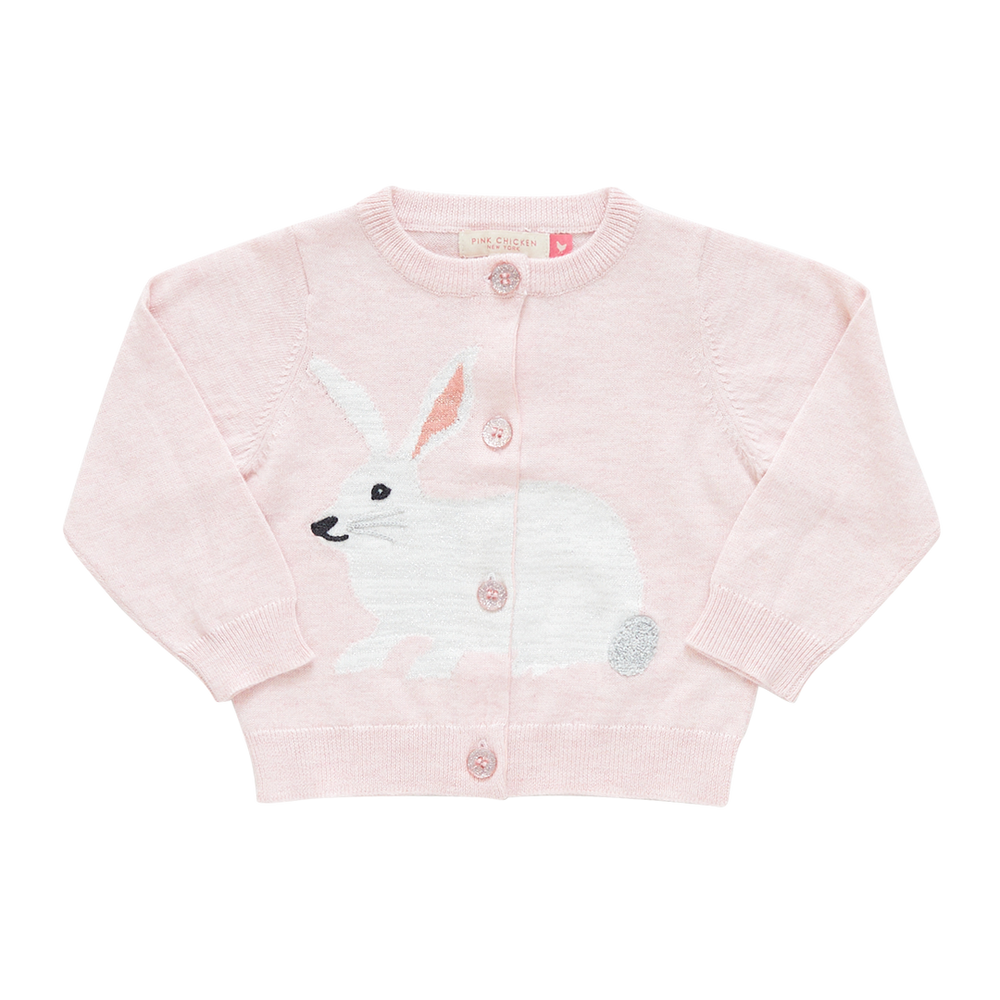 Pink Chicken - Light Pink Baby Girls Rabbit Sweater