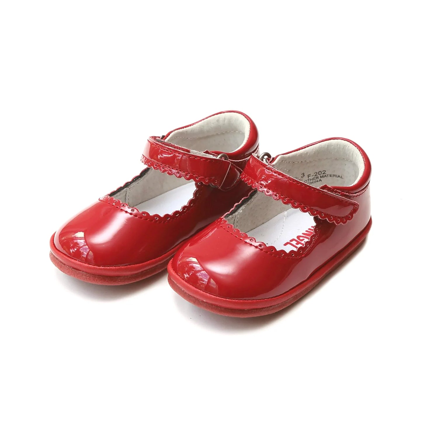 L'AMOUR -  Patent Red Cara Scalloped Mary Jane