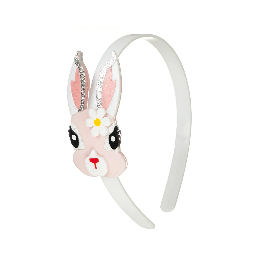 Lilies & Roses - Pink Easter Bunny Headband with Flower