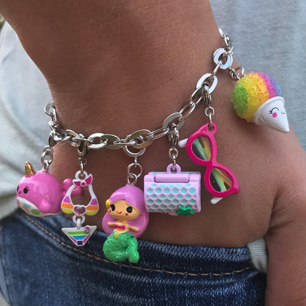 Charm It! Rainbow Snow Cone Charm featuring a colorful, detailed snow cone design on a silver-tone charm.