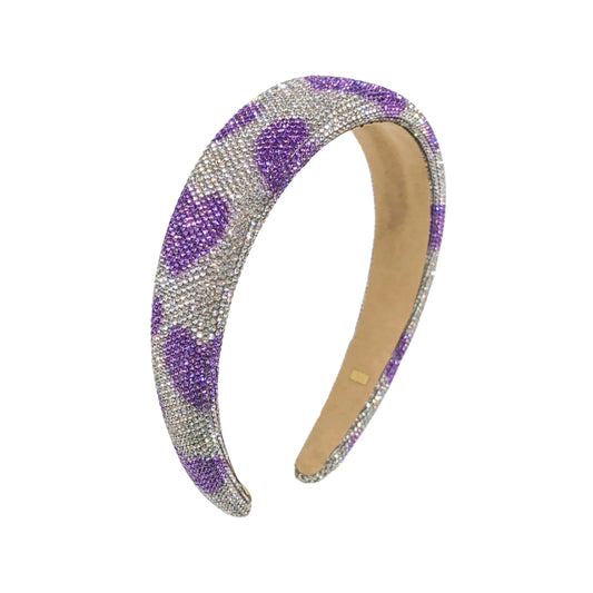 Bari Lynn - Silver & Purple Heart Crystal Headband
