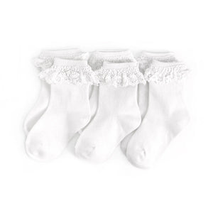 Little Stocking Co. - White Lace Midi 3-Pack Socks