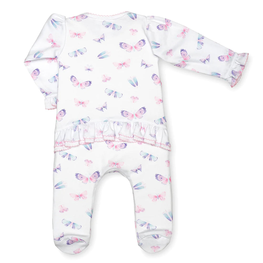 Lavender Bow - Butterfly RUFFLE Footie