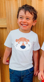 Game Day - Faux Applique Boy Tiger Blue Orange Football Toddler Tee