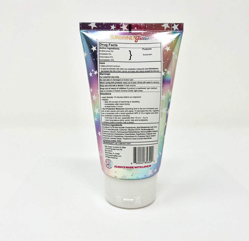 Sunshine & Glitter - Cosmic Marshmallow Glitter Sunscreen Rainbow