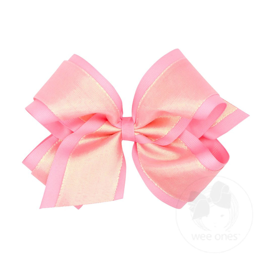 wee ones - Iridescent shimmer and Grosgrain Overlay Bows (multiple options)