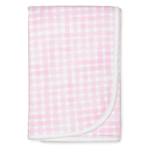 Lavender Bow - Pink Gingham Blanket