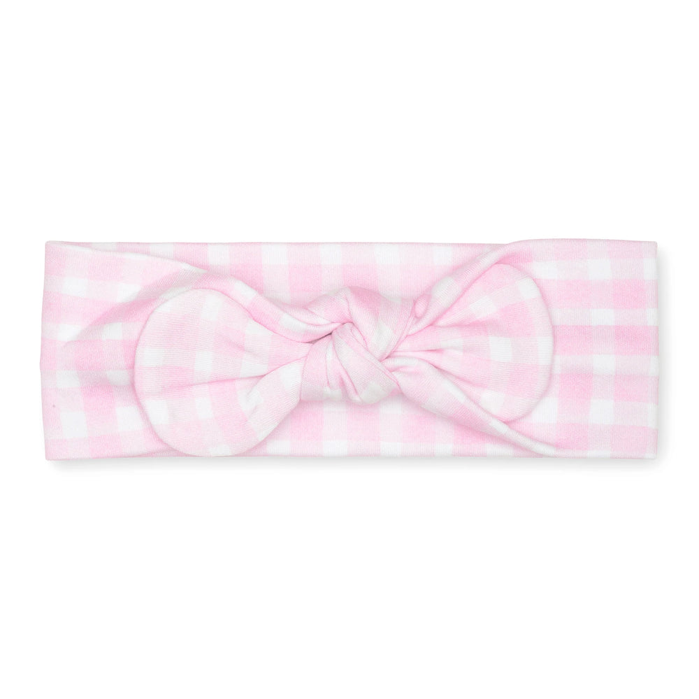 Lavender Bow - Pink Gingham Headband