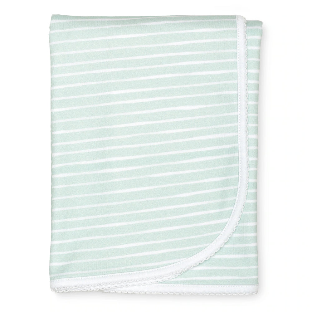 Lavender Bow - Sage Stripe Blanket