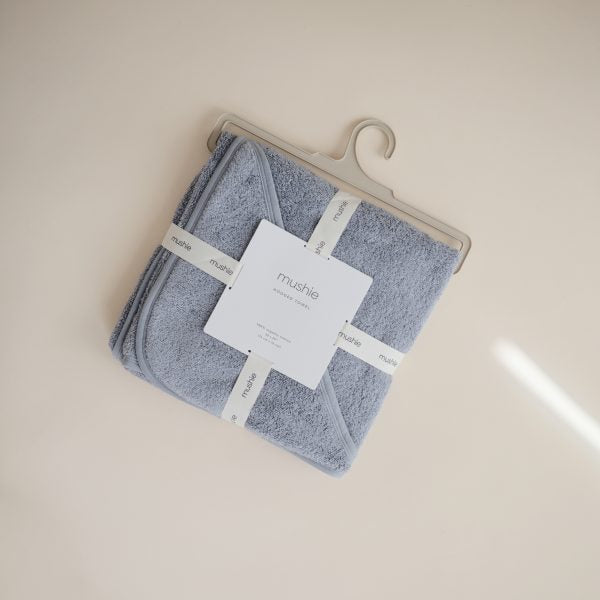 mushie - Organic Cotton Baby Hooded Towel Tradewinds