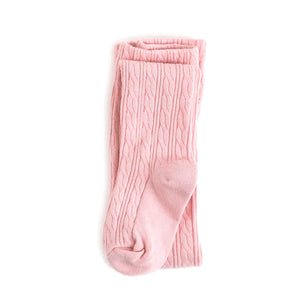 Little Stocking Co. - Quartz  Pink Cable Knit Tights